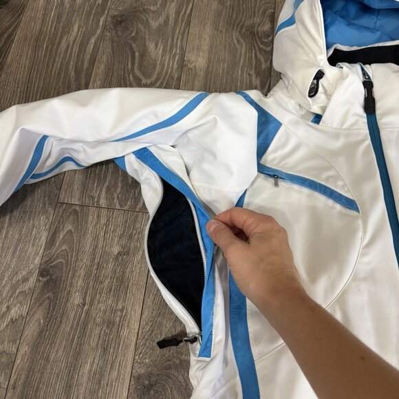 Spyder Womens Ski Jacket & Pants Set 10 White Blue Waterproof Insulated SnowSuit - Picture 5 of 16